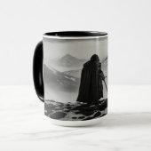 sterke Warrior Mok - Black & White Fantasy koffie (Voorkant links)