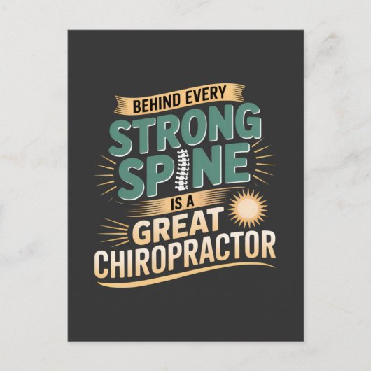 Sterke wervelkolom Grote Chiropractor Quote Design Briefkaart (Voorkant)