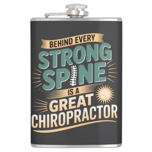 Sterke wervelkolom Grote Chiropractor Quote Design Heupfles (Voorkant)