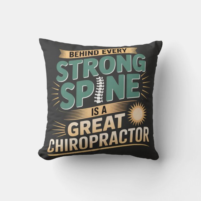 Sterke wervelkolom Grote Chiropractor Quote Design Kussen (Voorkant)