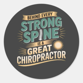 Sterke wervelkolom Grote Chiropractor Quote Design Ronde Sticker