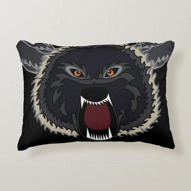 Sterke Wolf Accent Kussen (Voorkant)