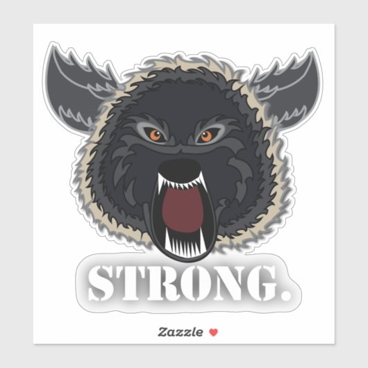 Sterke Wolf Sticker (Vel)