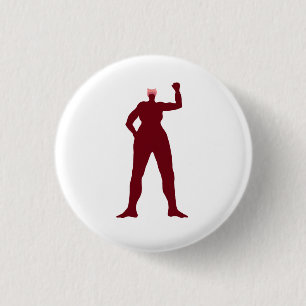 Sterke Woman, knop Ronde Button 3,2 Cm