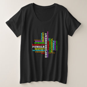 Sterke Woman Wolk Grote Maat T-shirt