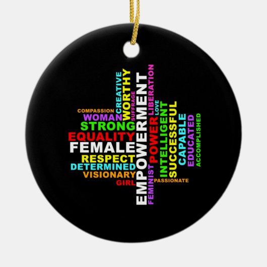 Sterke Woman Wolk Keramisch Ornament (Voorkant)