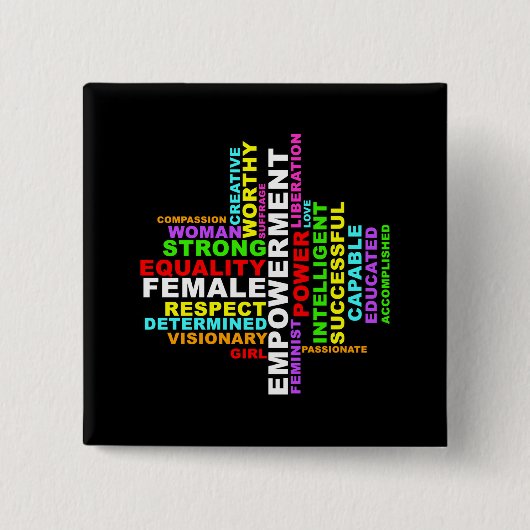 Sterke Woman Wolk Vierkante Button 5,1 Cm (Voorkant)