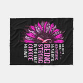 Sterke zonnebloemroze borstkanker A Fleece Deken (Voorkant (Horizontaal))