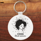 Sterke zwarte Button Sleutelhanger (Voorkant)