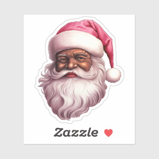 Sterke Zwarte Kerstman Melanine Kerstmis Mannen Sticker (Vel)