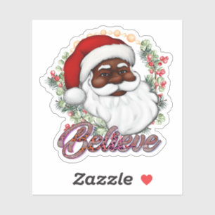 Sterke Zwarte Kerstman Melanine Kerstmis Mannen Sticker