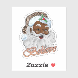 Sterke Zwarte Kerstman Melanine Kerstmis Mannen Sticker