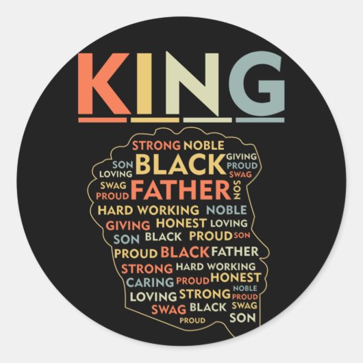 Sterke zwarte koning Afrikaans-Amerikaanse natuurl Ronde Sticker (Voorkant)
