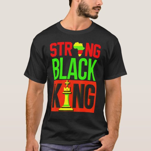 Sterke zwarte Melanin King Chess Dad Boy Mannen Ki T-shirt (Voorkant)
