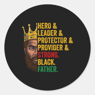 Sterke zwarte vader held leider Afro-Afrikaanse va Ronde Sticker