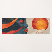 Sterke zwarte vrouw aangepaste naam yogamat (Voorkant (horizontaal))