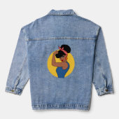 Sterke zwarte vrouw denim jacket (Achterkant)