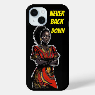 STERKE ZWARTE VROUW - Geef nooit op iPhone 15 Case