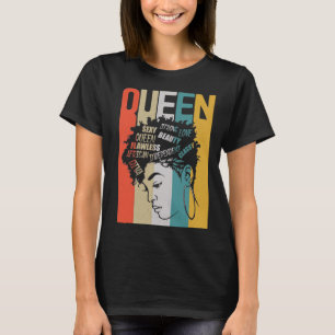 Sterke zwarte vrouw koningin Afrikaanse afro Melan T-shirt
