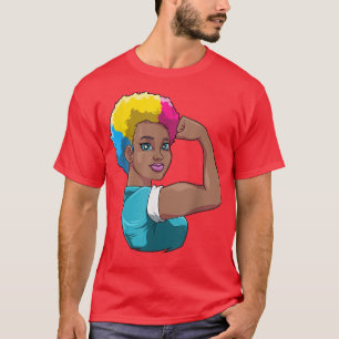Sterke zwarte vrouw Pansexual Pride Black History T-shirt