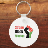Sterke zwarte vrouw sleutelhanger (Voorkant)