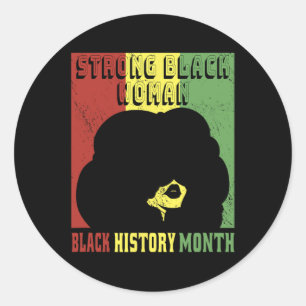 Sterke zwarte vrouw - Trotse zwarte geschiedenis m Ronde Sticker