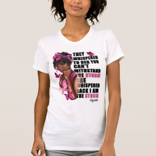 Sterke Zwarte Vrouw voor Borstkanker Ondersteuning T-shirt