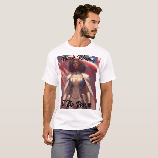 Sterke zwarte vrouwen t-shirt (Voorkant volledig)