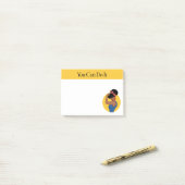 Sterke zwarte vrouwennotities post-it® notes (Op bureau)