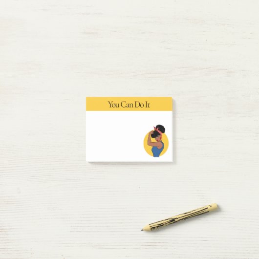 Sterke zwarte vrouwennotities post-it® notes (Op bureau)