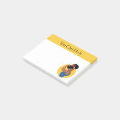 Sterke zwarte vrouwennotities post-it® notes (Schuin)