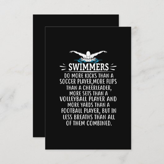 Sterke zwembriem-zwembad voor mannen informatiekaartje (Voorkant / Achterkant)