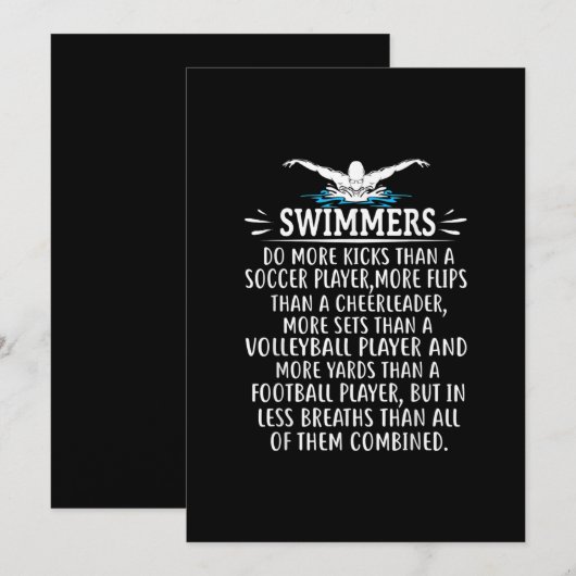 Sterke zwembriem-zwembad voor mannen kaart (Voorkant / Achterkant)