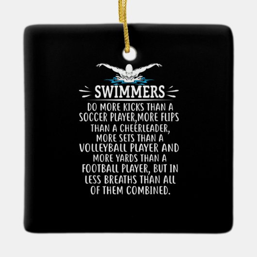 Sterke zwembriem-zwembad voor mannen keramisch ornament (Voorkant)