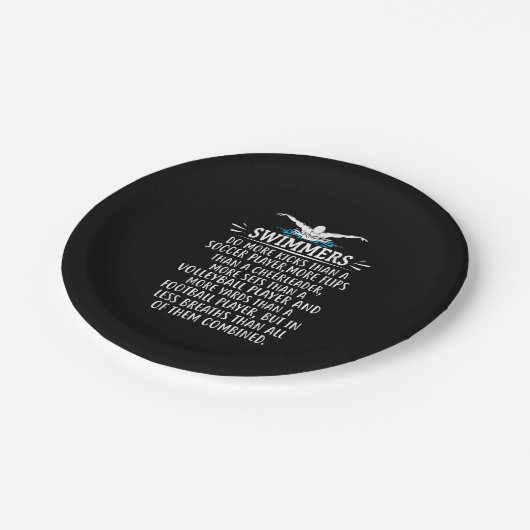 Sterke zwembriem-zwembad voor mannen papieren bordje (Gekanteld)