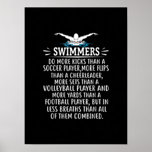 Sterke zwembriem-zwembad voor mannen poster