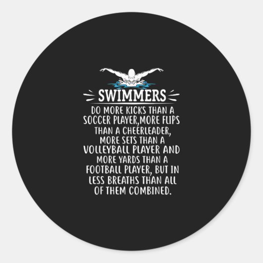 Sterke zwembriem-zwembad voor mannen ronde sticker (Voorkant)