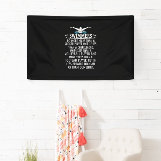Sterke zwembriem-zwembad voor mannen spandoek (Insitu)
