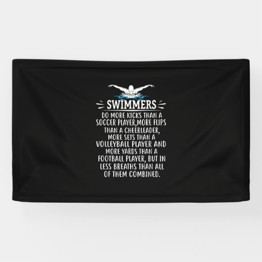 Sterke zwembriem-zwembad voor mannen spandoek (Horizontaal)