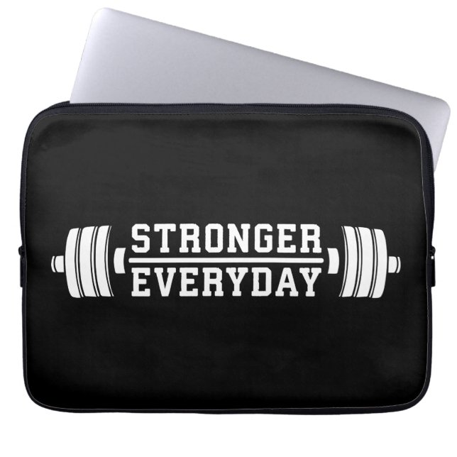 Sterker dagelijks - Workout Inspirerend Laptop Sleeve (Voorkant)