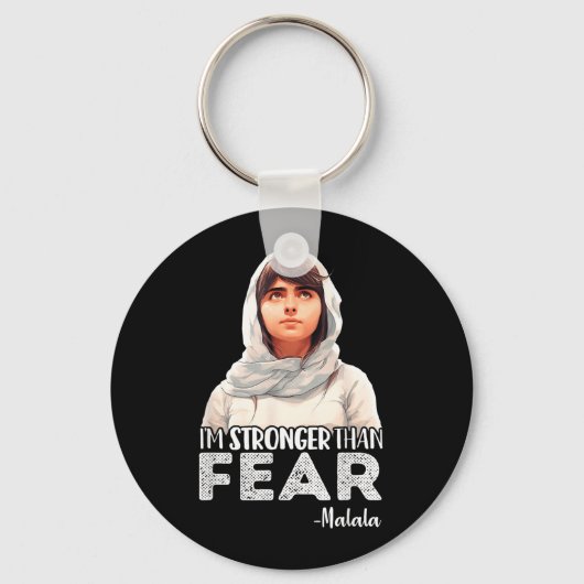 Sterker Dan Angst Malala Yousafzai Citaat Activist Sleutelhanger (Voorkant)