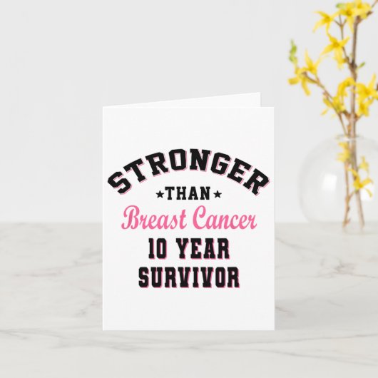 Sterker dan borstkanker 10-jarige overlevende kaart (Gele Bloem)