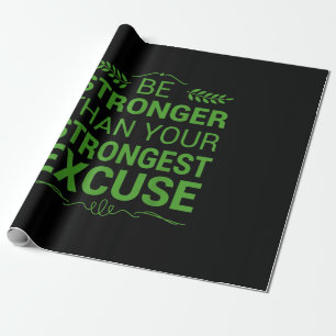 Sterker dan de krachtigste excuses Funny Gym Motiv Cadeaupapier