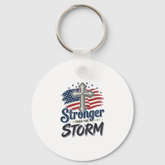 Sterker Dan De Storm Patriottisch Trouw T-Shirt De Sleutelhanger (Voorkant)