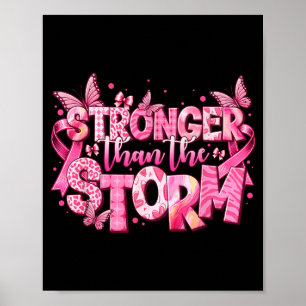Sterker Dan De Storm Roze Lint Borstkanker Poster