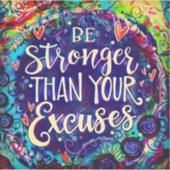 Sterker dan excuses Fun Blue Inspirivity Sticker (Voorkant)