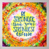  sterker dan excuses Inspirivity school Poster (Voorkant)