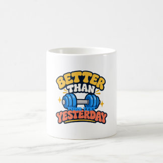Sterker Dan Gisteren Gym Motivatie T-Shirt Koffiemok
