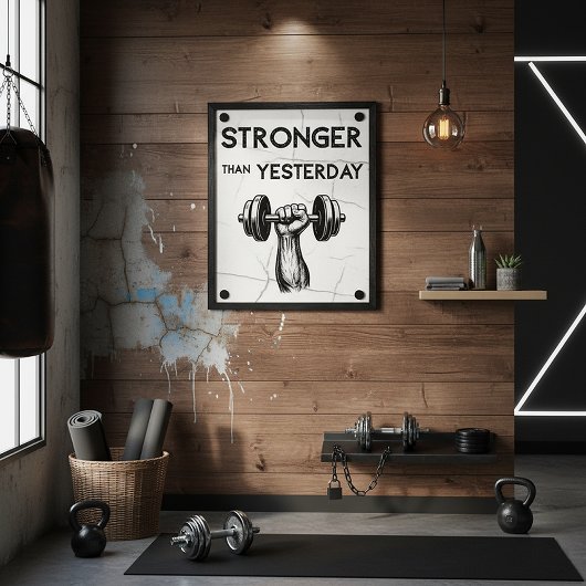 Sterker dan gisteren Gym Motivatie Vintage Poster