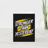 Sterker dan gisteren Motivatie Gym Quote Wor Kaart (Voorkant)
